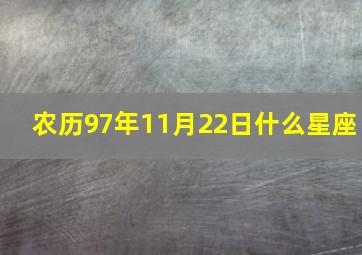 农历97年11月22日什么星座