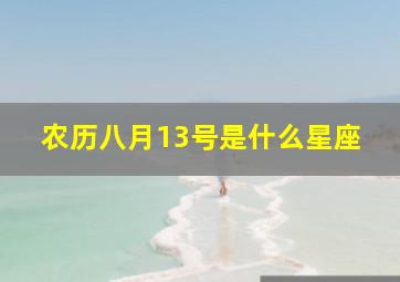 农历八月13号是什么星座