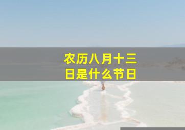 农历八月十三日是什么节日