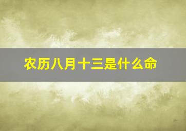 农历八月十三是什么命