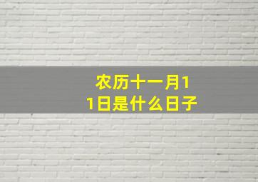 农历十一月11日是什么日子