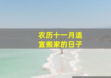 农历十一月适宜搬家的日子