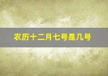 农历十二月七号是几号