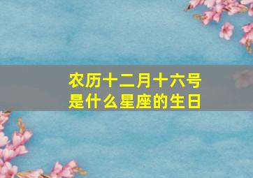 农历十二月十六号是什么星座的生日