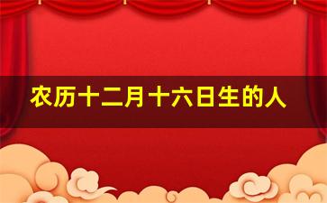 农历十二月十六日生的人