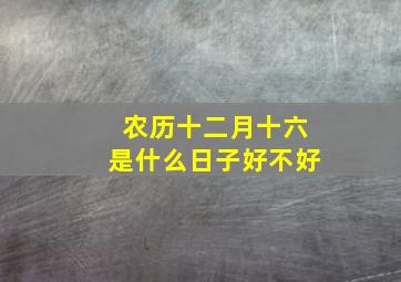 农历十二月十六是什么日子好不好