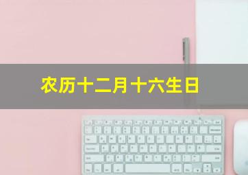 农历十二月十六生日