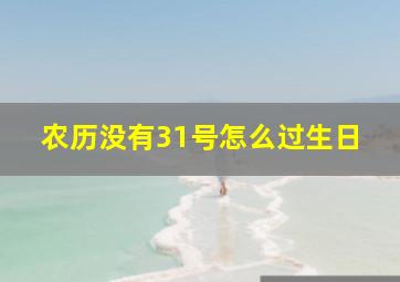 农历没有31号怎么过生日