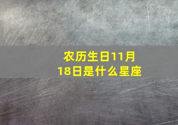 农历生日11月18日是什么星座