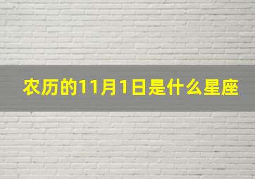 农历的11月1日是什么星座