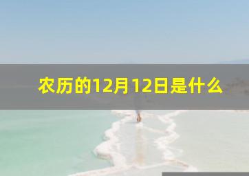 农历的12月12日是什么