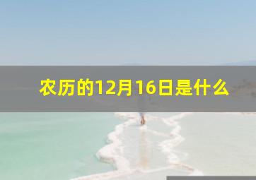 农历的12月16日是什么