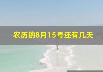 农历的8月15号还有几天