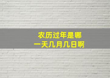 农历过年是哪一天几月几日啊