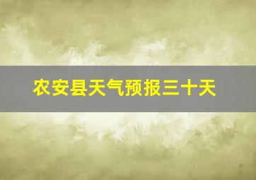 农安县天气预报三十天