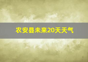 农安县未来20天天气