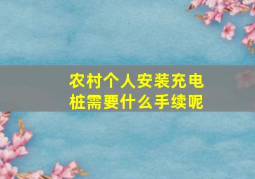 农村个人安装充电桩需要什么手续呢