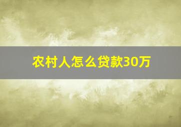 农村人怎么贷款30万