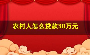 农村人怎么贷款30万元