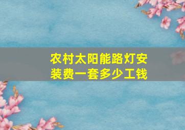 农村太阳能路灯安装费一套多少工钱