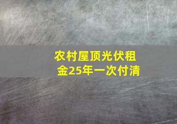 农村屋顶光伏租金25年一次付清