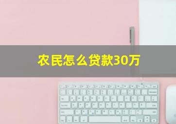 农民怎么贷款30万