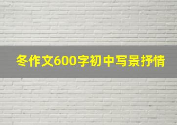 冬作文600字初中写景抒情