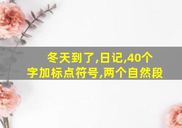 冬天到了,日记,40个字加标点符号,两个自然段