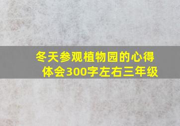 冬天参观植物园的心得体会300字左右三年级