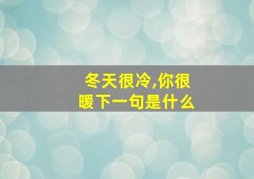 冬天很冷,你很暖下一句是什么