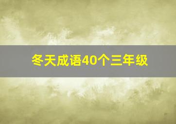 冬天成语40个三年级