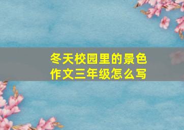 冬天校园里的景色作文三年级怎么写