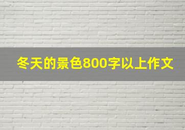 冬天的景色800字以上作文