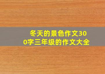 冬天的景色作文300字三年级的作文大全