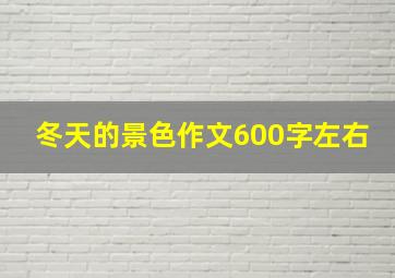 冬天的景色作文600字左右