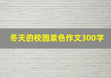 冬天的校园景色作文300字