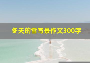 冬天的雪写景作文300字