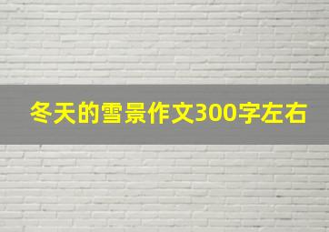 冬天的雪景作文300字左右