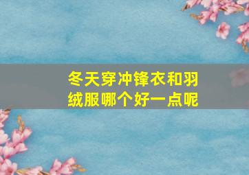 冬天穿冲锋衣和羽绒服哪个好一点呢