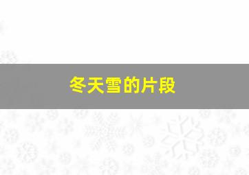 冬天雪的片段