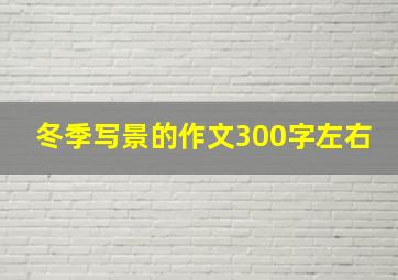 冬季写景的作文300字左右