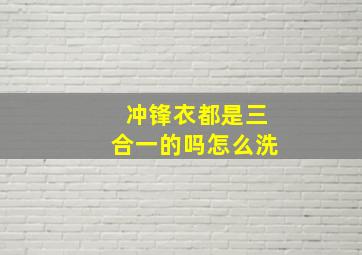 冲锋衣都是三合一的吗怎么洗