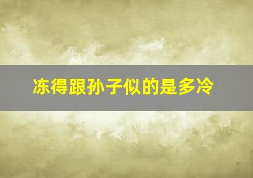 冻得跟孙子似的是多冷