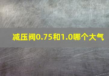 减压阀0.75和1.0哪个大气