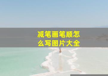 减笔画笔顺怎么写图片大全