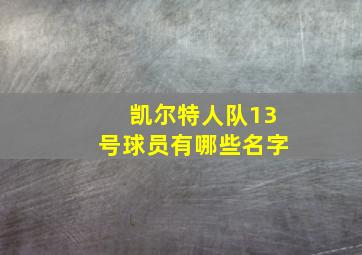 凯尔特人队13号球员有哪些名字