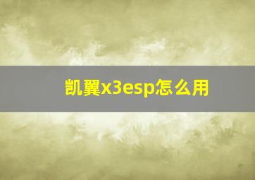 凯翼x3esp怎么用