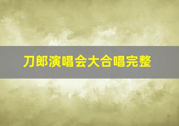 刀郎演唱会大合唱完整