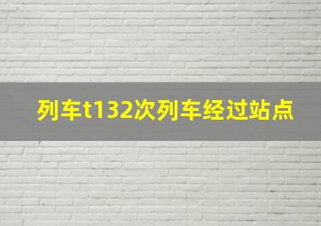 列车t132次列车经过站点