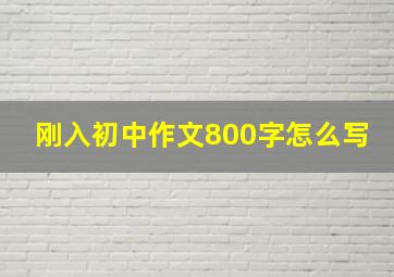 刚入初中作文800字怎么写